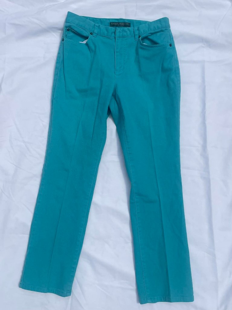 Women’s Lauren Jeans Co. Ralph Lauren Modern Straight Jeans Teal Blue